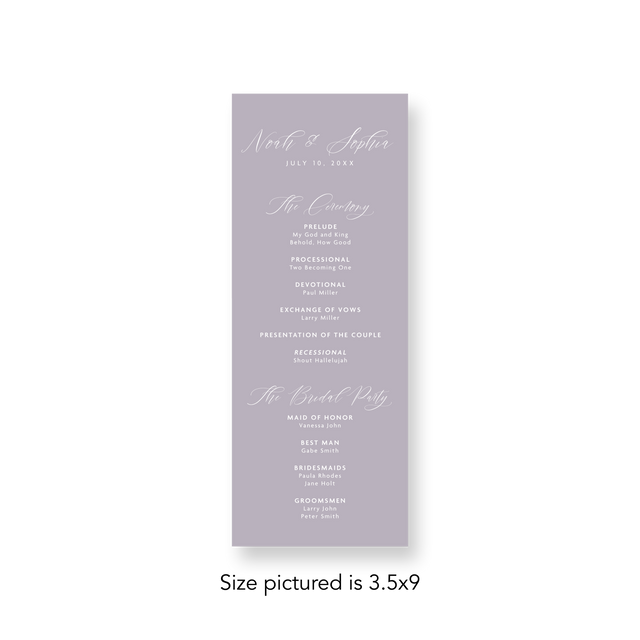 Garden Party wedding program