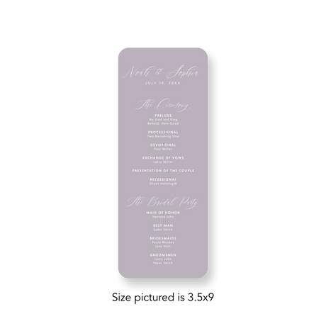Garden Party wedding program rounded corners