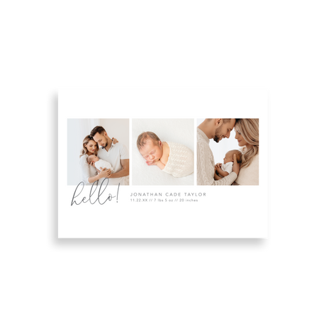 Gray Script birth announcement