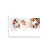 Gray Script birth announcement rounded corners