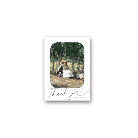 Green Sprig Wedding Thank You Card rounded