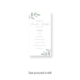Green Sprig wedding program