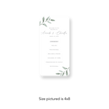 Green Sprig wedding program rounded corners