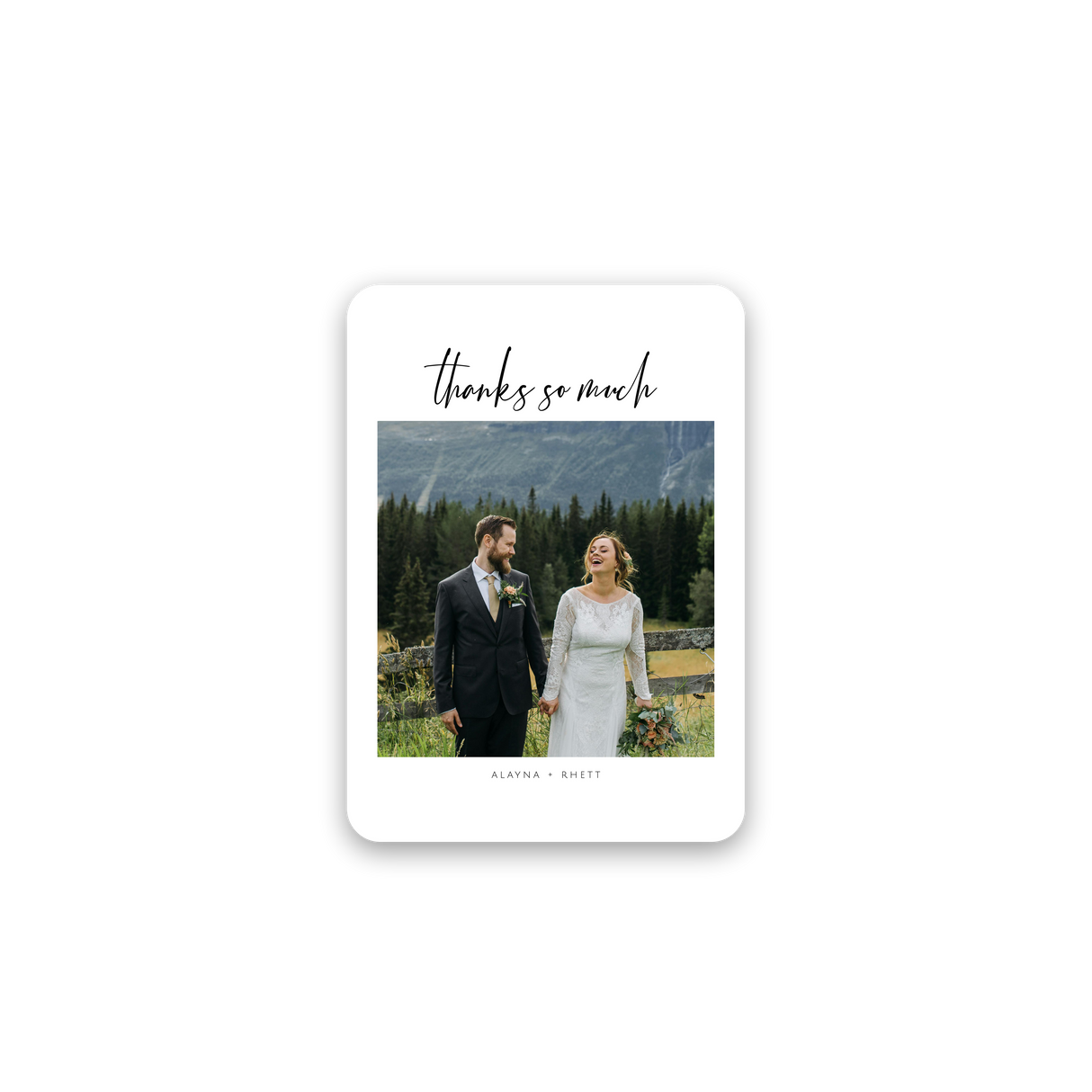 Hand Drawn Heart Wedding Thank You Card