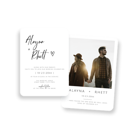Hand Drawn Heart invitation rounded