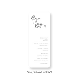 Hand Drawn Heart wedding program rounded corners