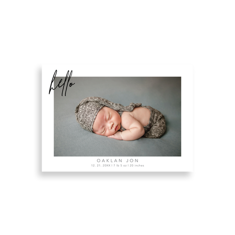 Hello birth announcement