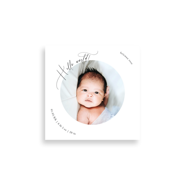 Hello Circle birth announcement