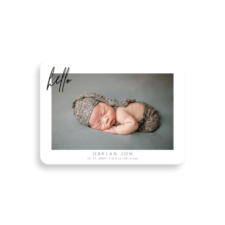 Hello birth announcement rounded corners