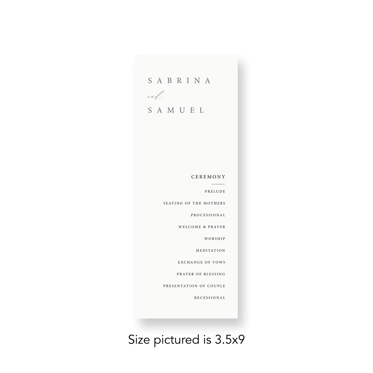 Ivory Classic wedding program