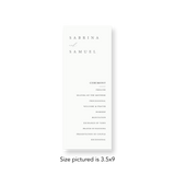 Ivory Classic wedding program