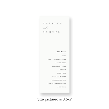 Ivory Classic wedding program