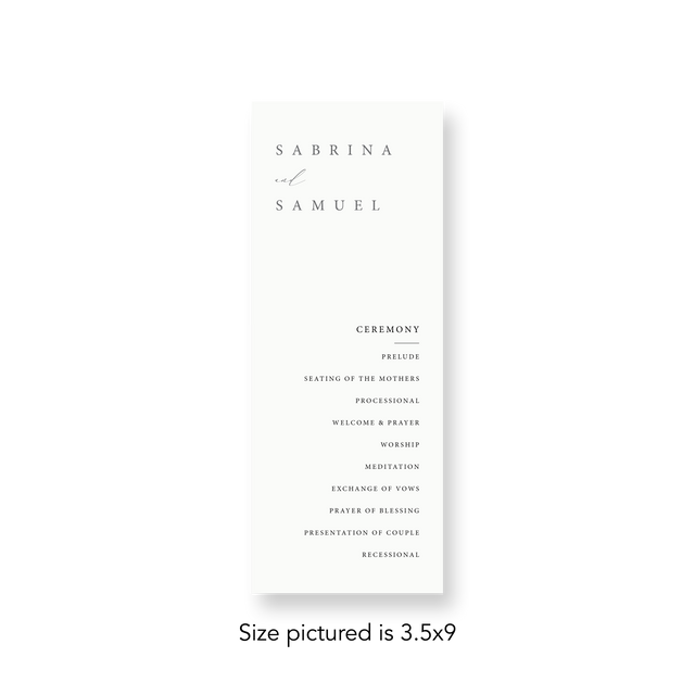 Ivory Classic wedding program