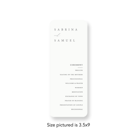 Ivory Classic wedding program rounded corners