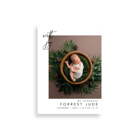 Joyful birth announcement