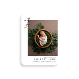 Joyful birth announcement rounded corners