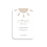Little Ray of Sunshine birth announcement rounded corners
