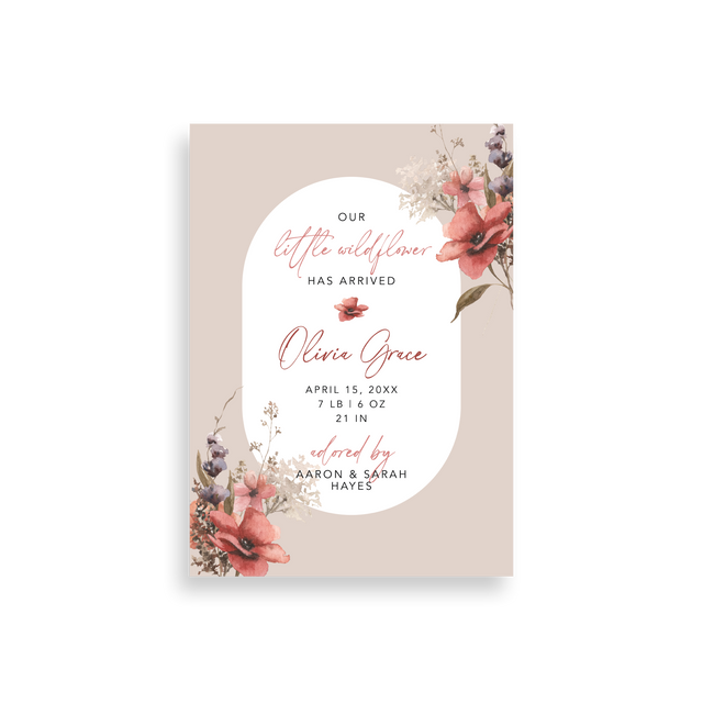Little Wildflower birth announcement