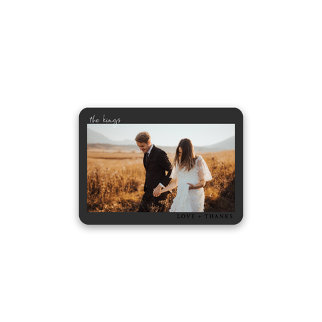 Matte Charcoal Wedding Thank You Card