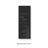 Matte Charcoal wedding program