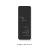 Matte Charcoal wedding program rounded corners