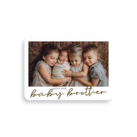 Meet Our Baby Brother birth announcement rounded corners