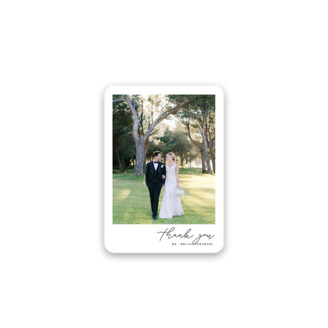 Minimal Elegant Wedding Thank You Card rounded