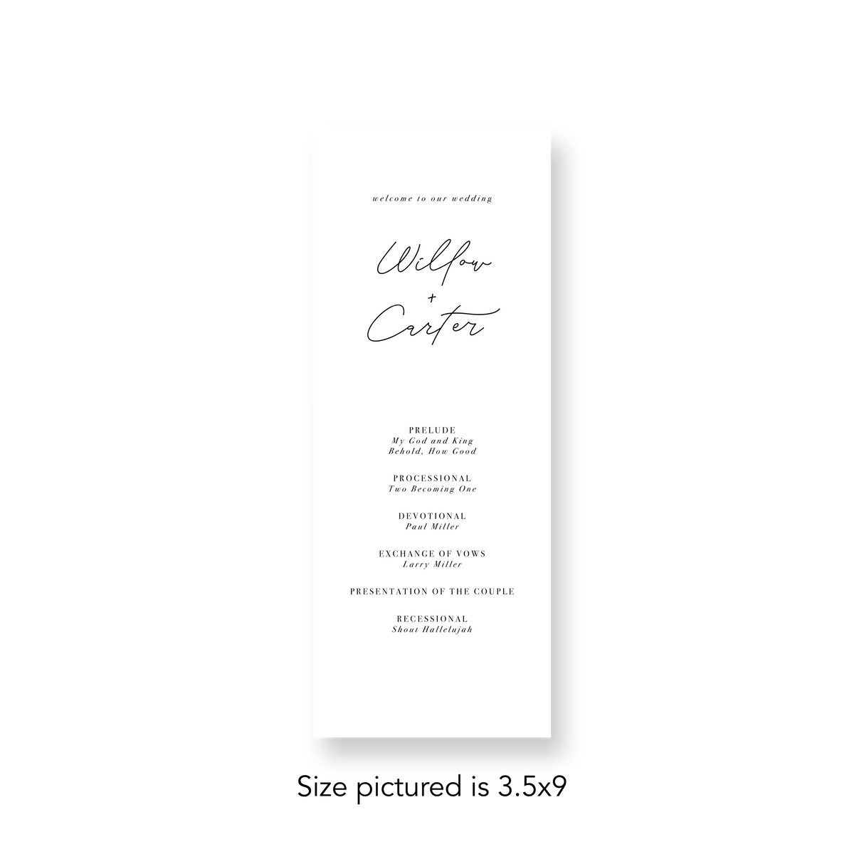 Minimal Elegant wedding program