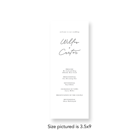 Minimal Elegant wedding program