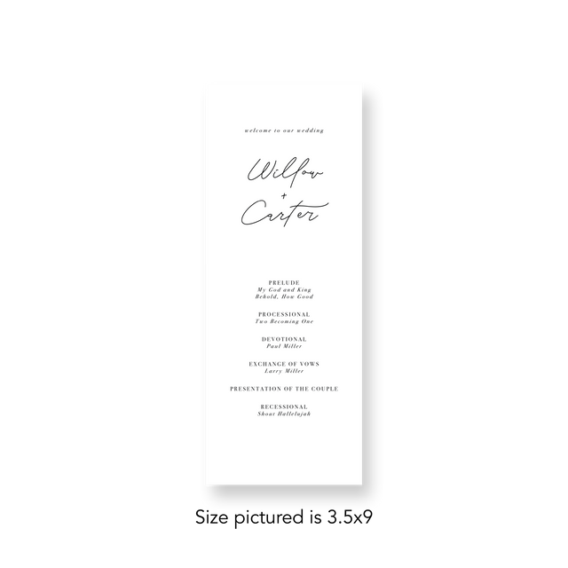 Minimal Elegant wedding program