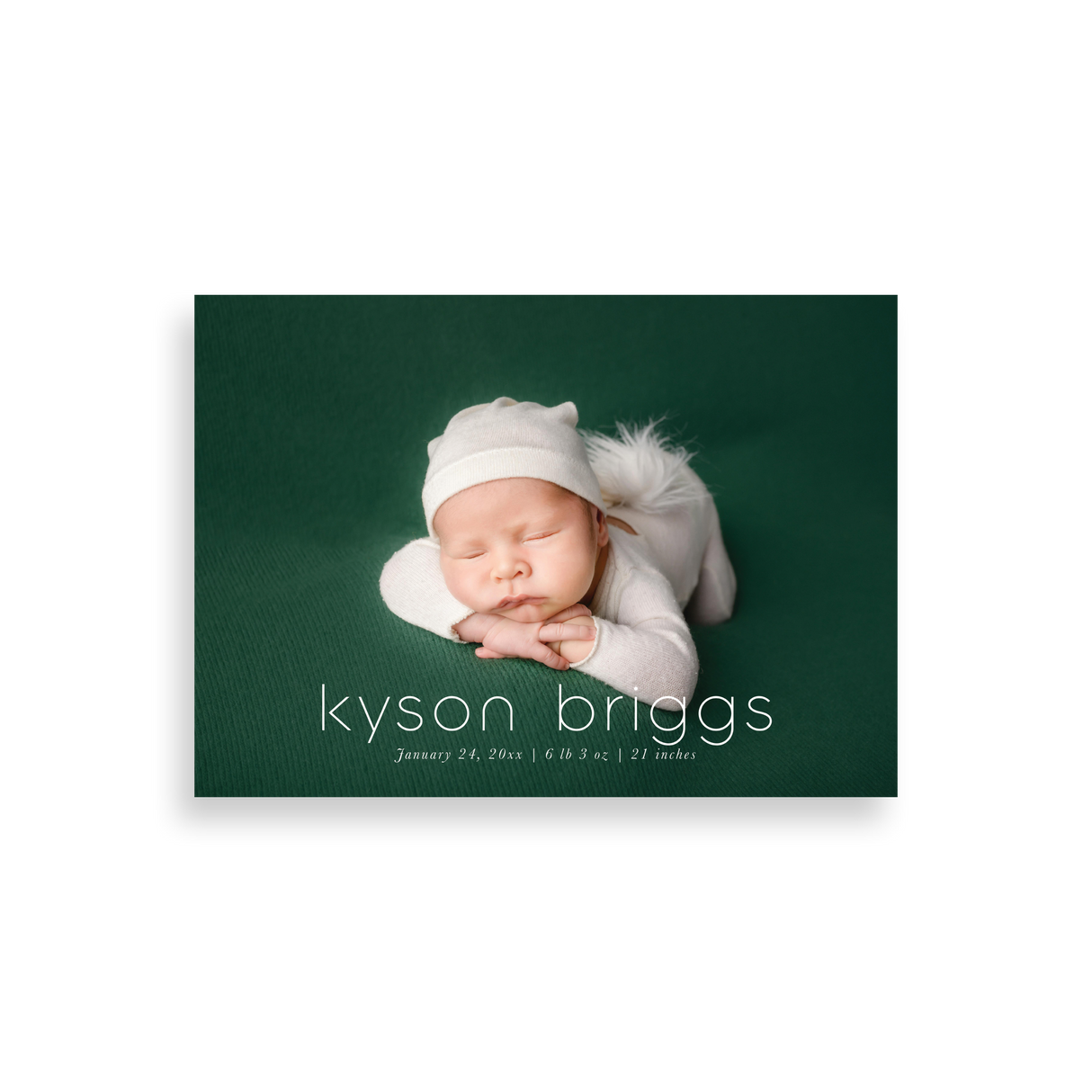 Minimalist Full Photo birth announcement
