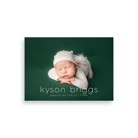 Minimalist Full Photo birth announcement
