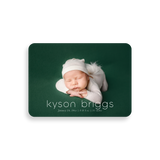 Minimalist Full Photo birth announcement rounded corners