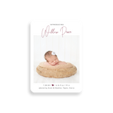 Minimalist birth announcement rounded corners