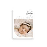 Modern Arc birth announcement rounded corners