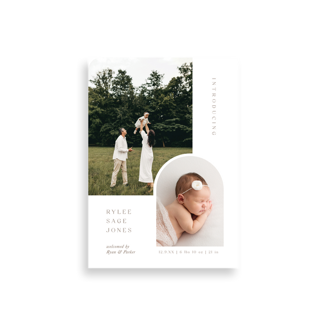Modern Arched birth announcement
