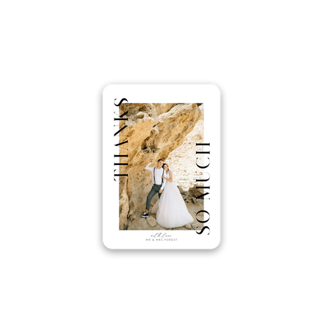 Modern Bold Name Wedding Thank You Card rounded
