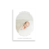 Modern Oval birth announcement