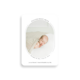 Modern Oval birth announcement rounded corners