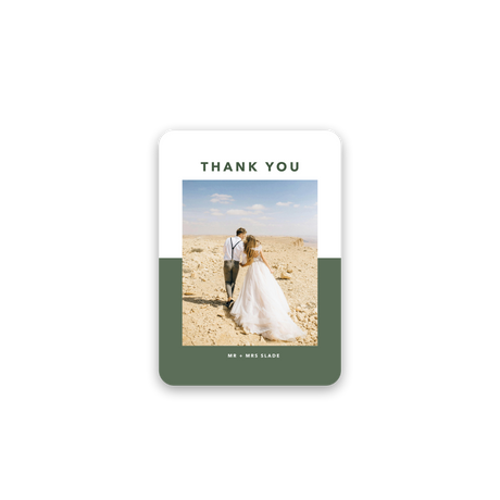 Modern Sage Wedding Thank You Card