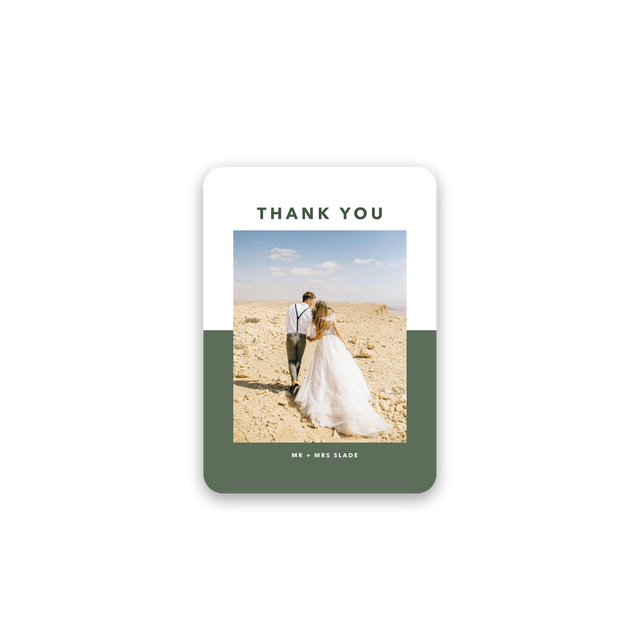 Modern Sage Wedding Thank You Card