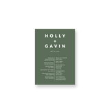 Modern Sage wedding program