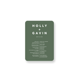 Modern Sage wedding program rounded corners
