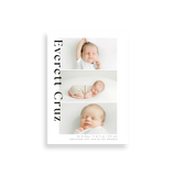 Modern Three Photo birth announcement
