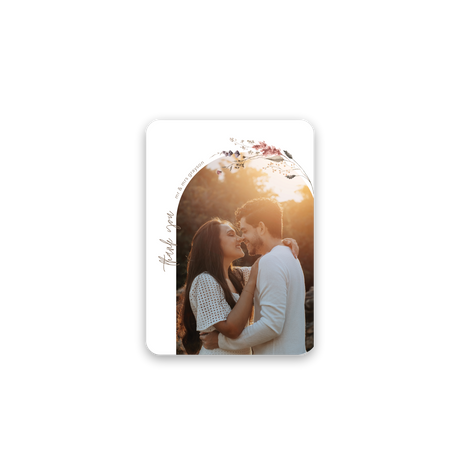 Modern Wildflower Wedding Thank You Card rounded