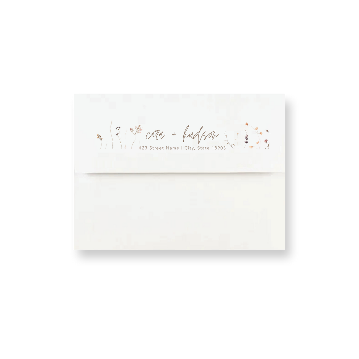 Modern Wildflower wedding envelope