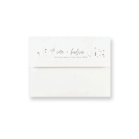 Modern Wildflower wedding envelope