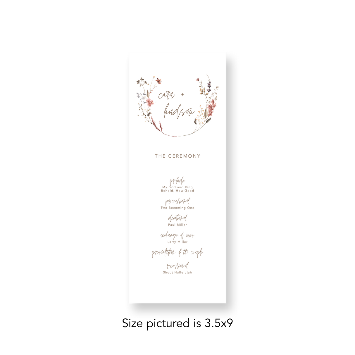 Modern Wildflower wedding program