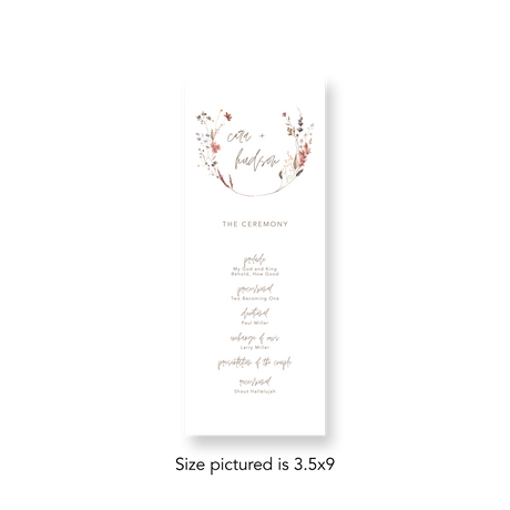 Modern Wildflower wedding program