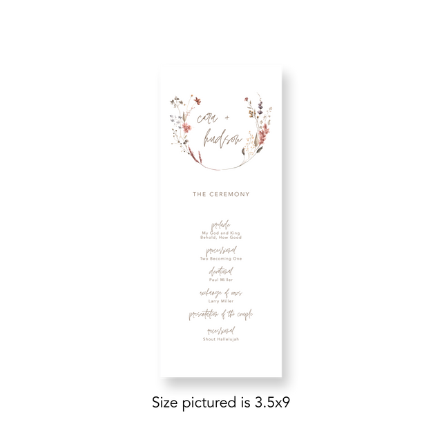 Modern Wildflower wedding program